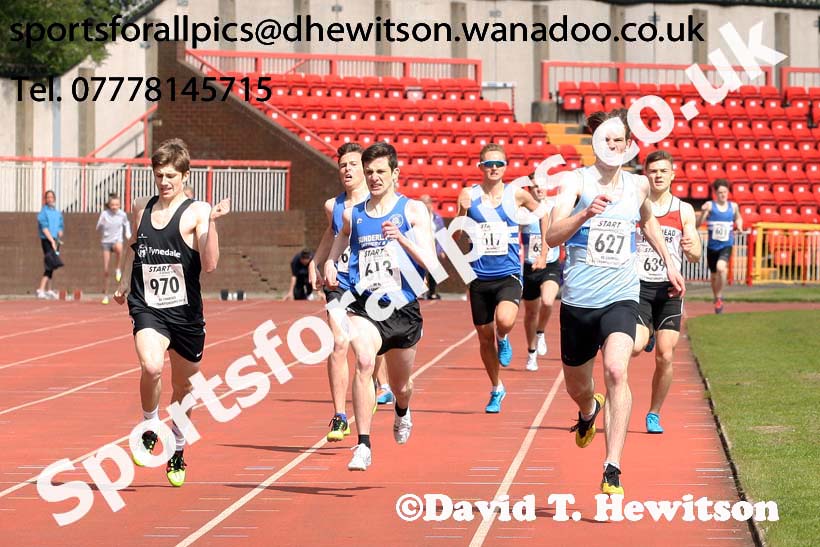 Mens under-20s 800 metres, North Eastern Track and Field Champs, Gateshead Stadium. Photo: David T. Hewitson/Sports for All Pics